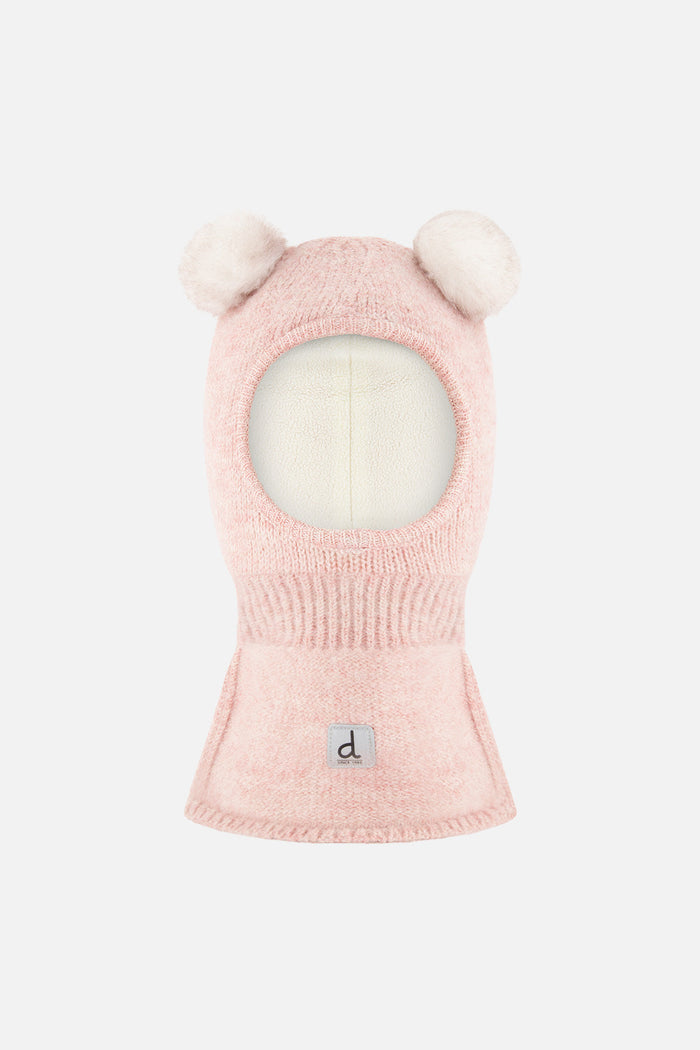 Baby Knit Bear Balaclava Pale Dusty Pink-0