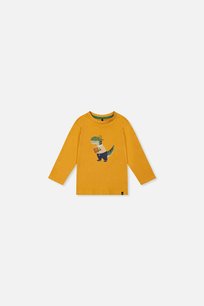 Baby Long Sleeve Organic Cotton T-Shirt Mustard Yellow-0