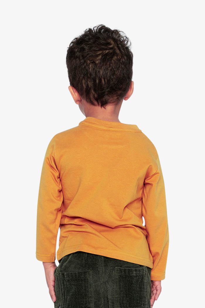 Baby Long Sleeve Organic Cotton T-Shirt Mustard Yellow-3