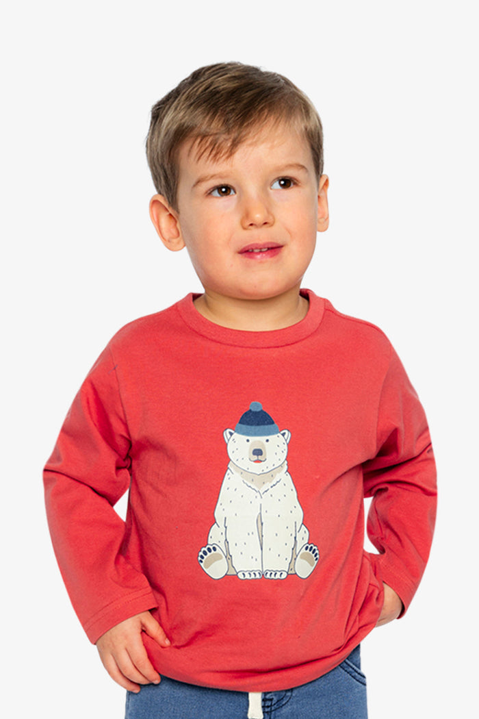 Baby Long Sleeve Organic Cotton T-Shirt Rose Orange-1
