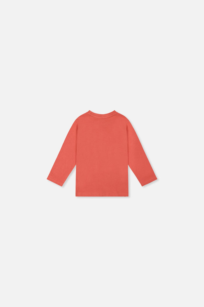 Baby Long Sleeve Organic Cotton T-Shirt Rose Orange-2