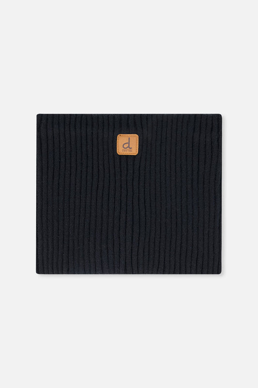 Baby Ribbed Knit Neckwarmer Black-0