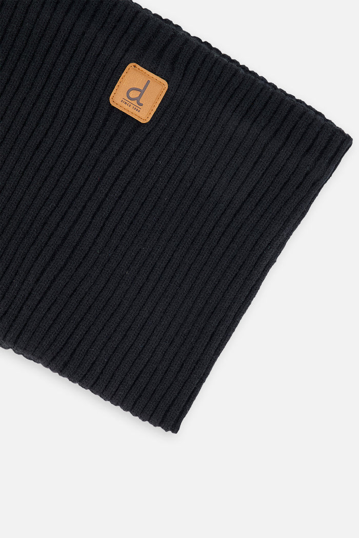 Baby Ribbed Knit Neckwarmer Black-2