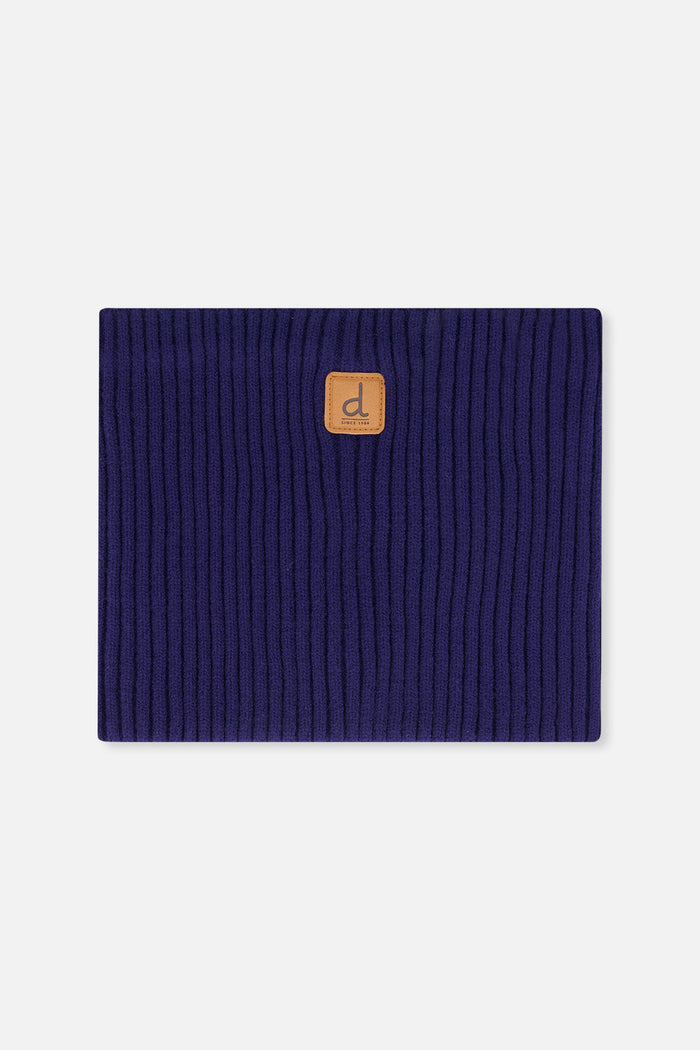 Baby Ribbed Knit Neckwarmer Navy Blue-0