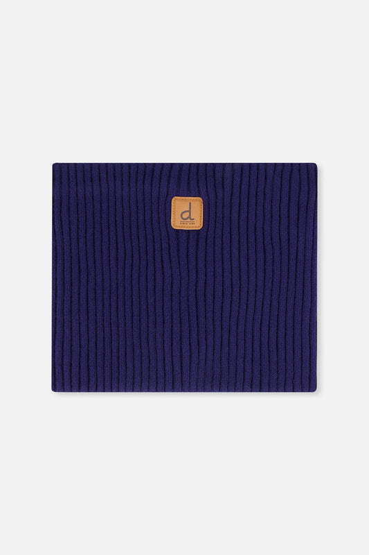 Baby Ribbed Knit Neckwarmer Navy Blue-0