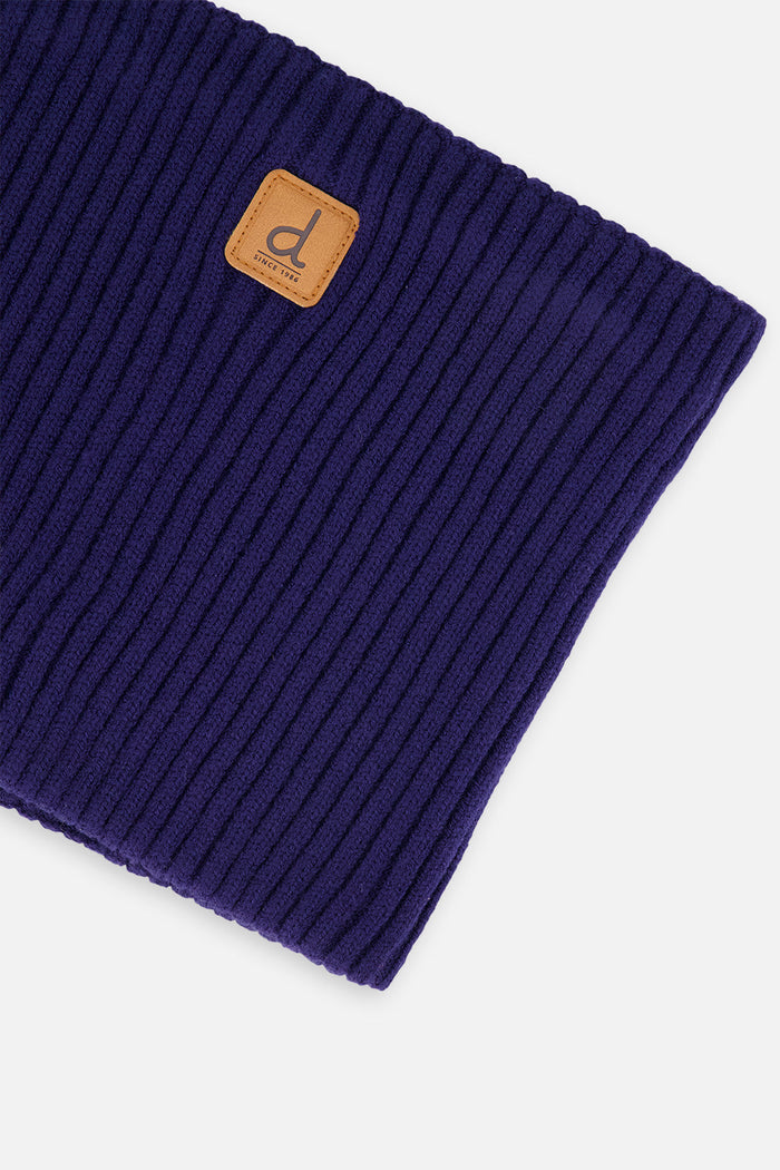 Baby Ribbed Knit Neckwarmer Navy Blue-2