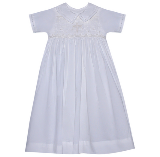 Baby Sen Boy Cross Baptism Gown