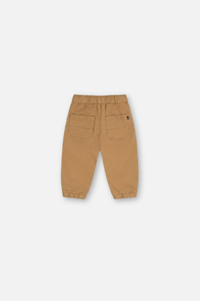 Baby Stretch Canvas Jogger Pants Beige-1