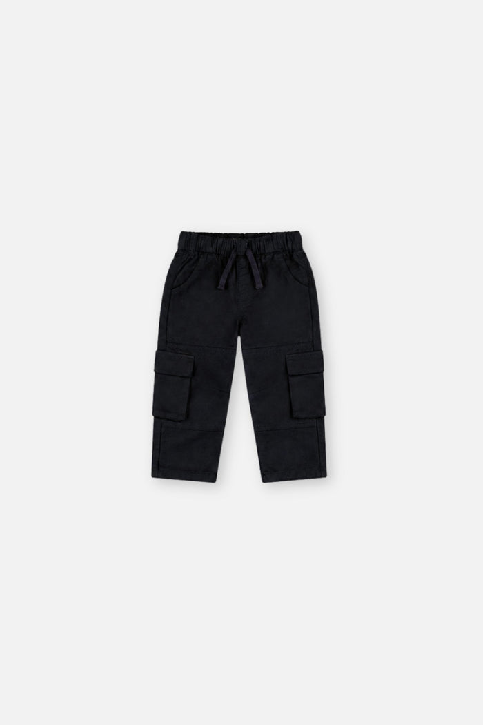 Baby Twill Pants With Cargo Pockets Dark Blue-0