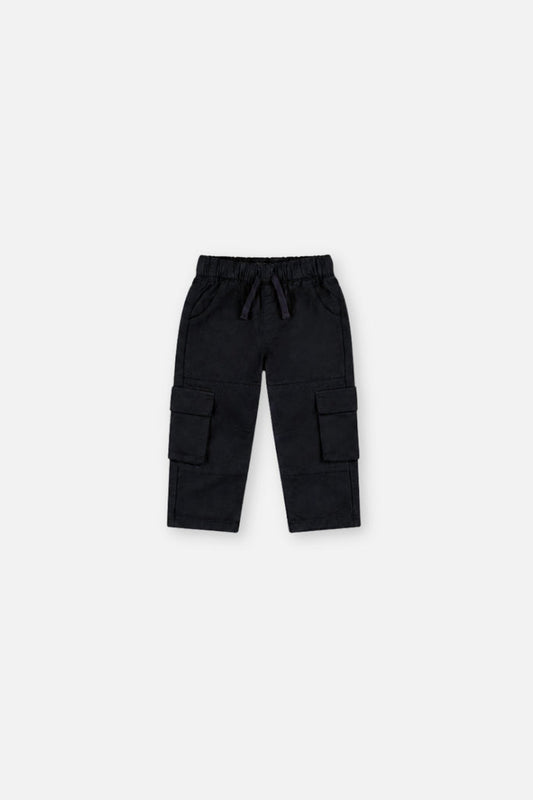 Baby Twill Pants With Cargo Pockets Dark Blue-0