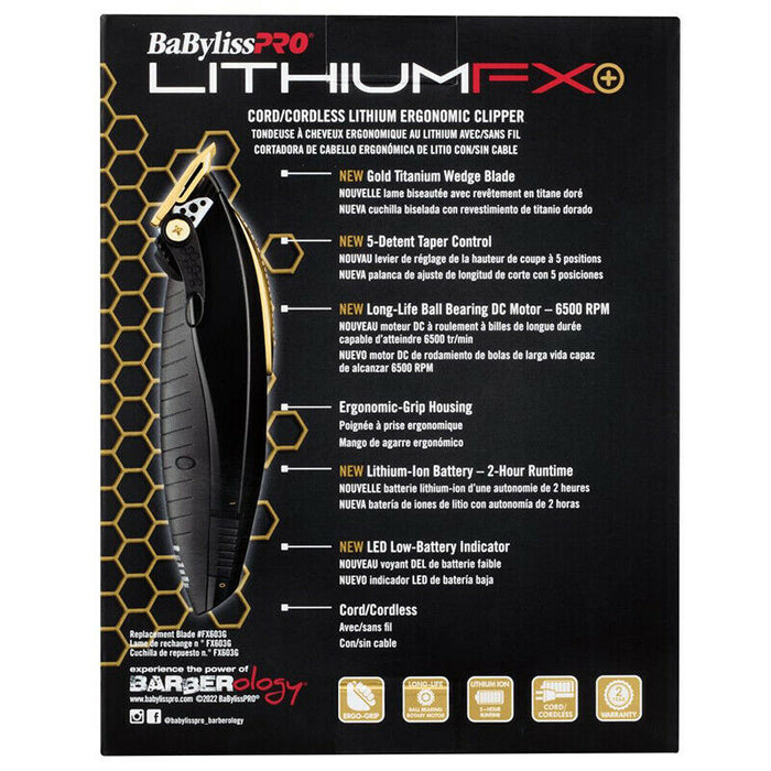 BaByliss PRO Lithium FX+ Cordless Ergonomic Clipper # FX673N - Palms Fashion Inc.