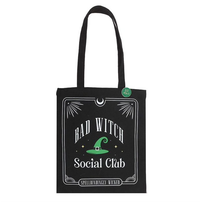 Bad Witch Social Club Polycotton Tote Bag with Pin Badge 🇬🇧