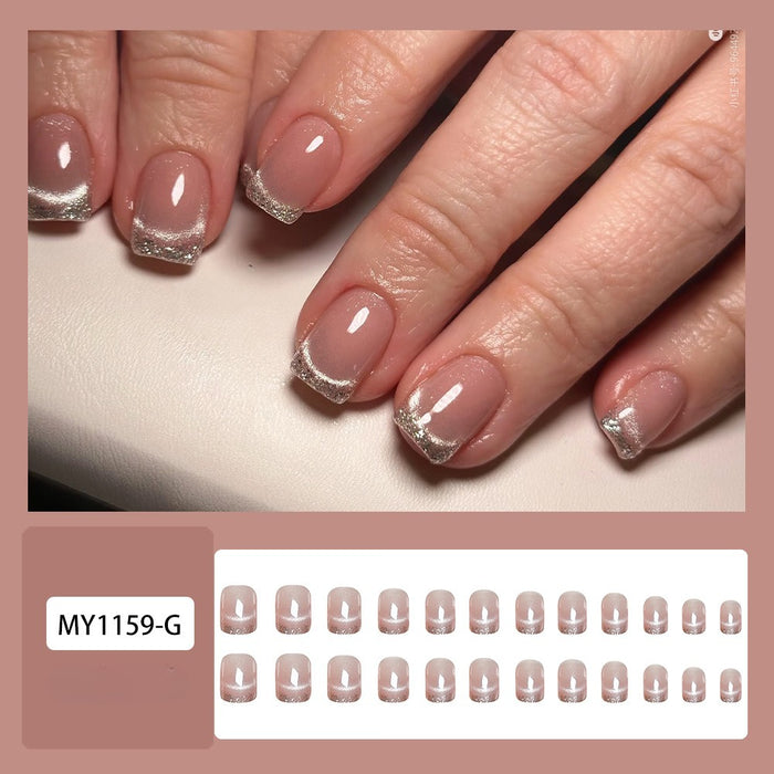 Bare powder silver foil crushed diamond French