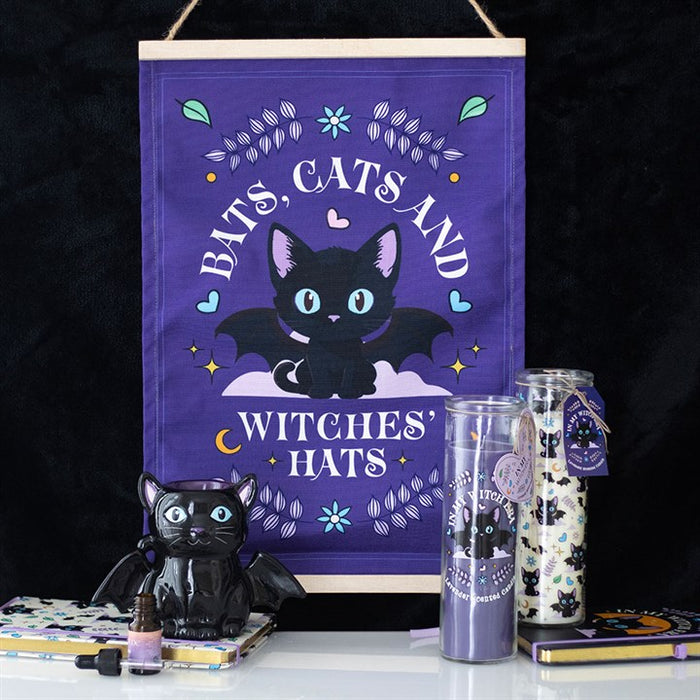 Bats, Cats and Witches Hats Fabric Wall Hanging 🇬🇧