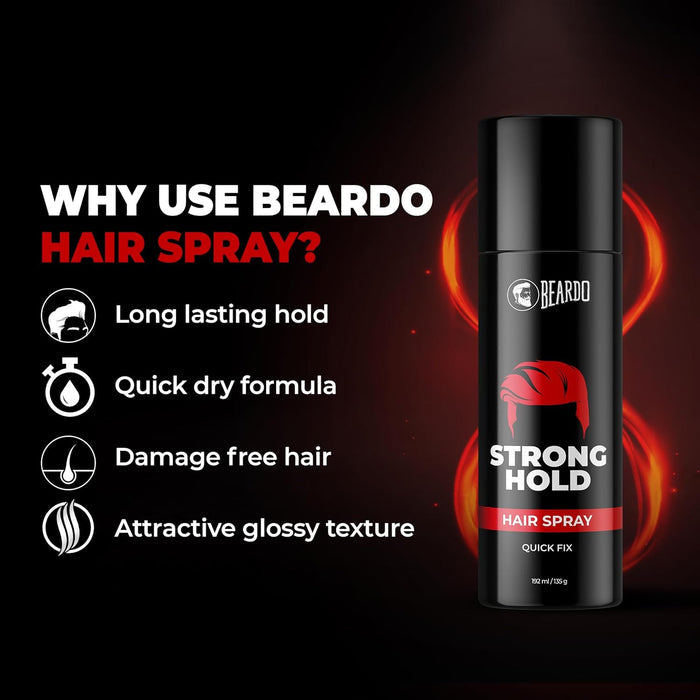 BEARDO Strong Hold Hair Spray- 192 Ml
