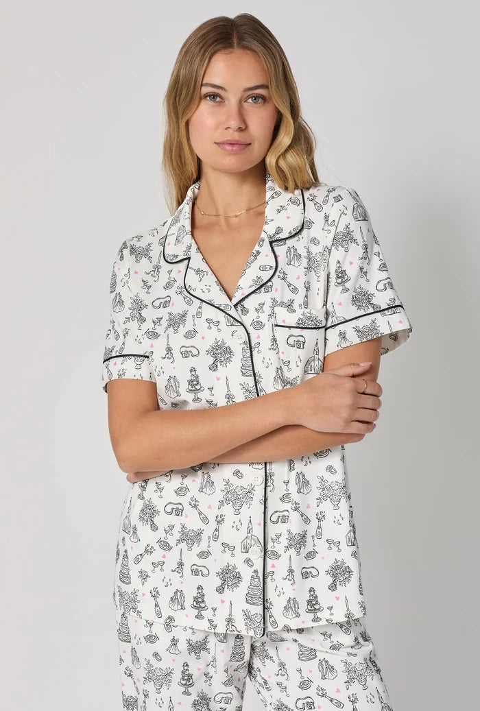 Bedhead PJs - Tie the Knot Short Sleeve Classic Cropped PJ Set