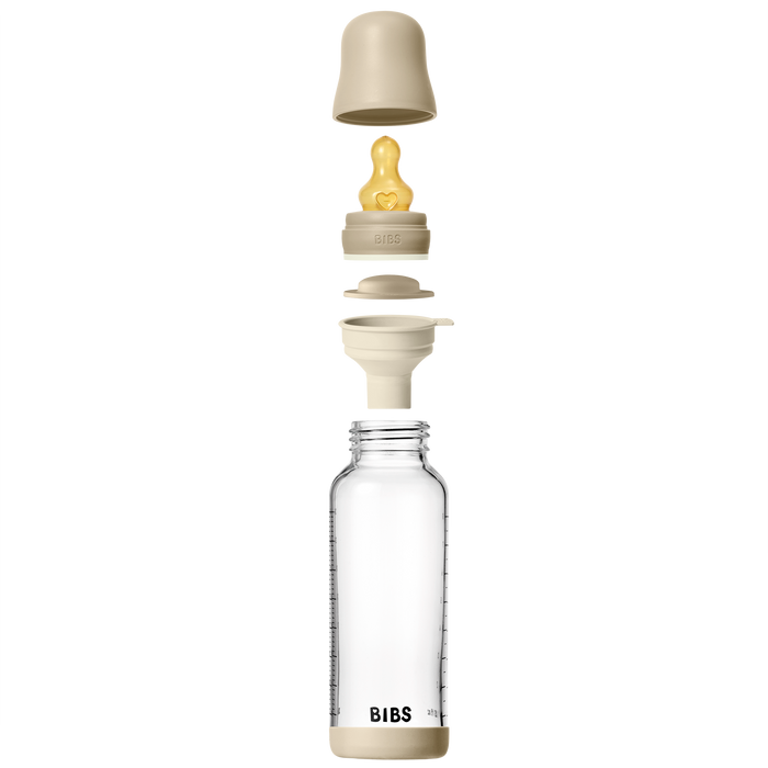 BIBS Baby Glass Bottle Glow Set 8oz Latex Vanilla