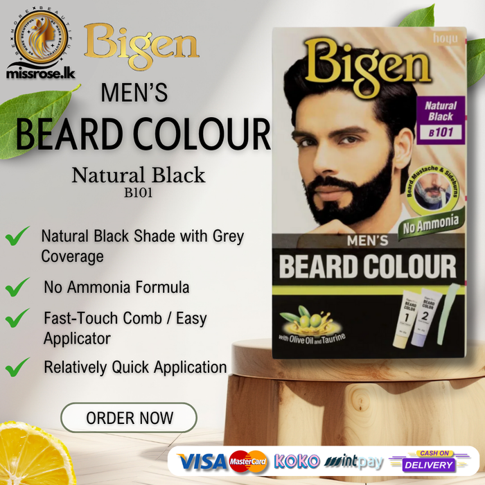 Bigen Men’s Beard Colour - Natural Black B101