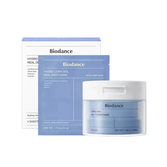 BIODANCE Hydro Cera-nol Real Deep Mask Set + Cera-nol Gel Toner Pads - DOKAN