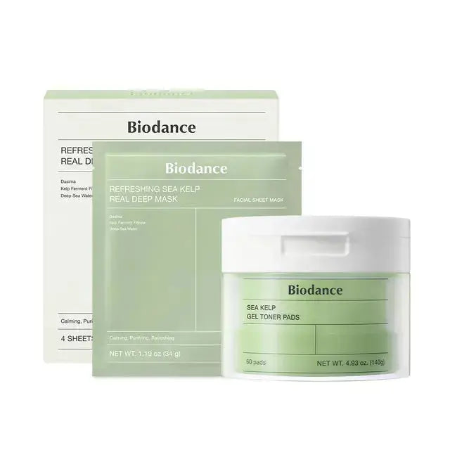 BIODANCE Refreshing Sea Kelp Real Deep Mask Set + Sea Kelp Gel Toner Pads - DOKAN