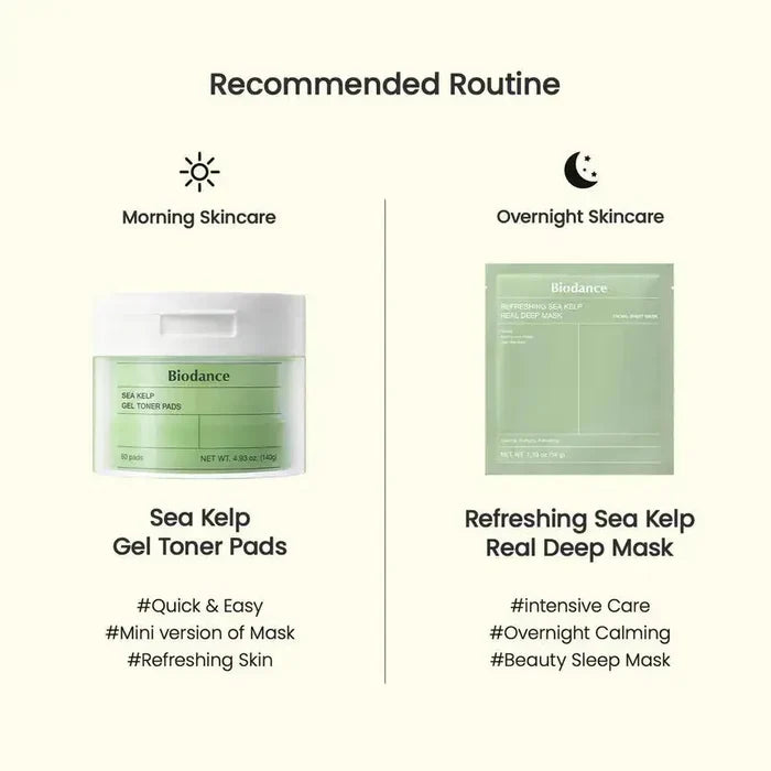 BIODANCE Refreshing Sea Kelp Real Deep Mask Set + Sea Kelp Gel Toner Pads - DOKAN