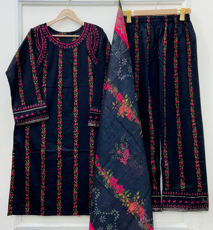 Black Ethnc | 3PC Lawn D-560