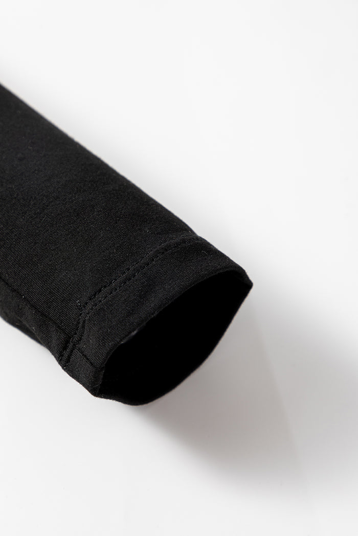 Black Solid Color Long Sleeve Fitted Top 🇺🇸