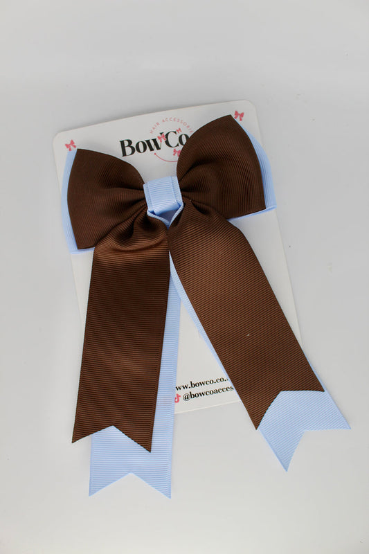 Bluebell and Brown - Classic Tail Bow - Clip