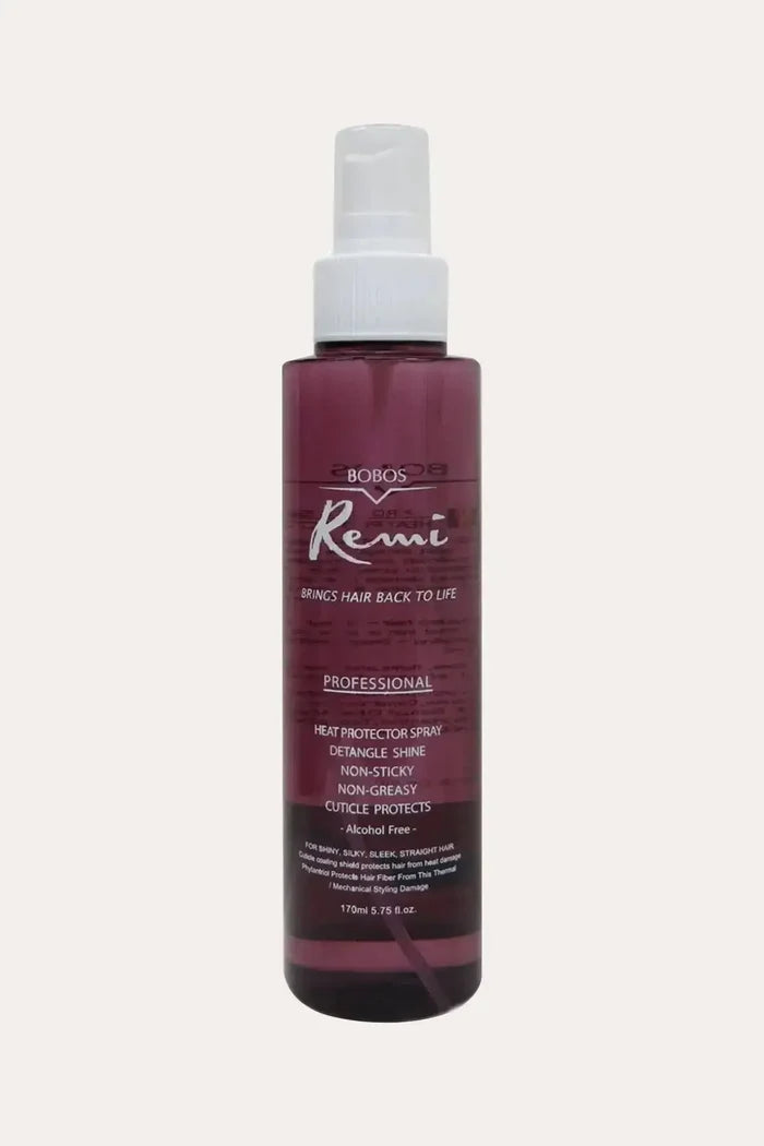 BOBOS REMI Professional Best Heat Protectant for Wigs 170ml (5.75 FL OZ) - Alcohol Free Heat Protectant Spray, Silicone Free Heat Protection Spray, Brings Hair Back to Life, Detangle Shine Non-Sticky Non-Greasy Cuticle Protects, Purple Bottle with White Pump Spray