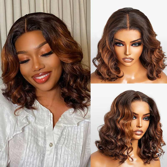 human hair lace wigs ombre brown bob for stylish black women