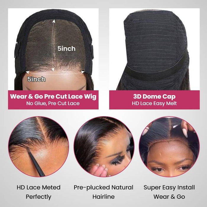 BOGO|Straight Ombre Brown Blunt Cut 4x4 Short Bob Wigs