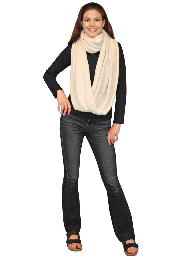 Bolivian Knitted Alpaca Infinity Scarf
