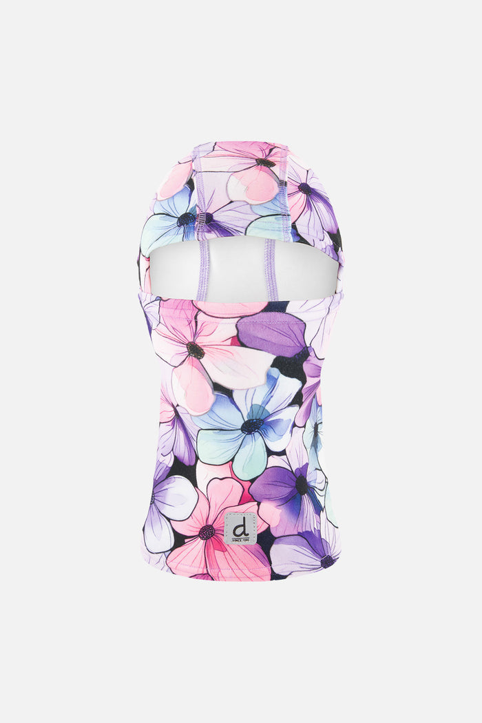 Brushed Jersey Balaclava Purple Floral Print-0