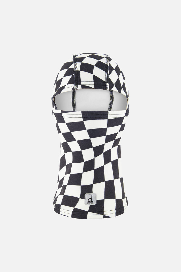 Brushed Jersey Balaclava White Checkered Print-0