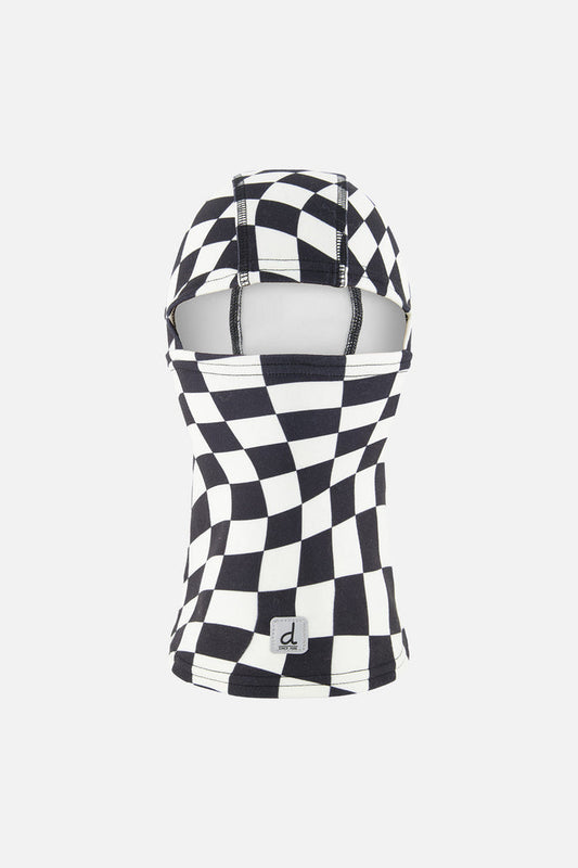 Brushed Jersey Balaclava White Checkered Print-0