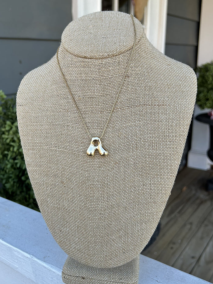 Bubble Initial Short Necklace