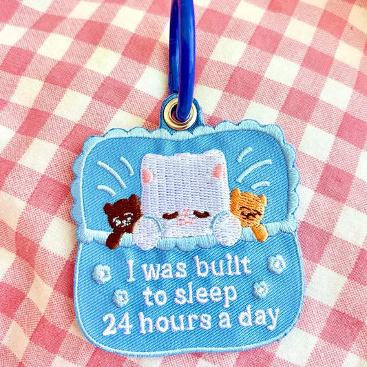 Built To Sleep Embroidered Keychain