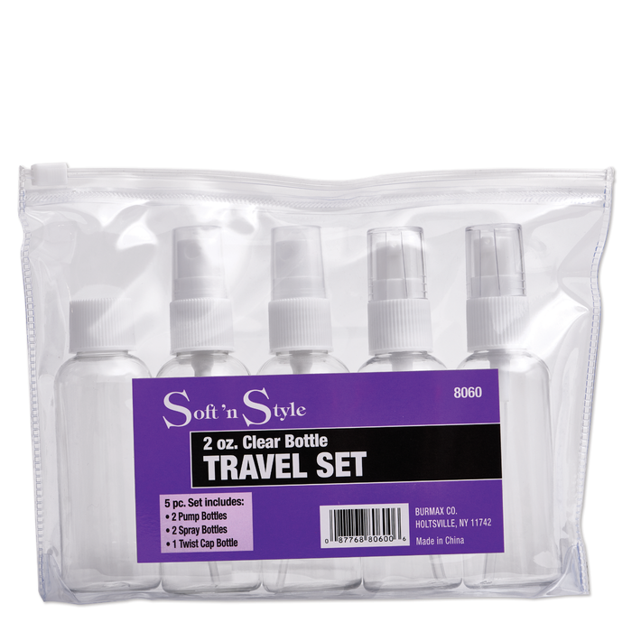 BURMAX  TRAVEL BOTTLE SET - 5 PC. # 8060 - Palms Fashion Inc.