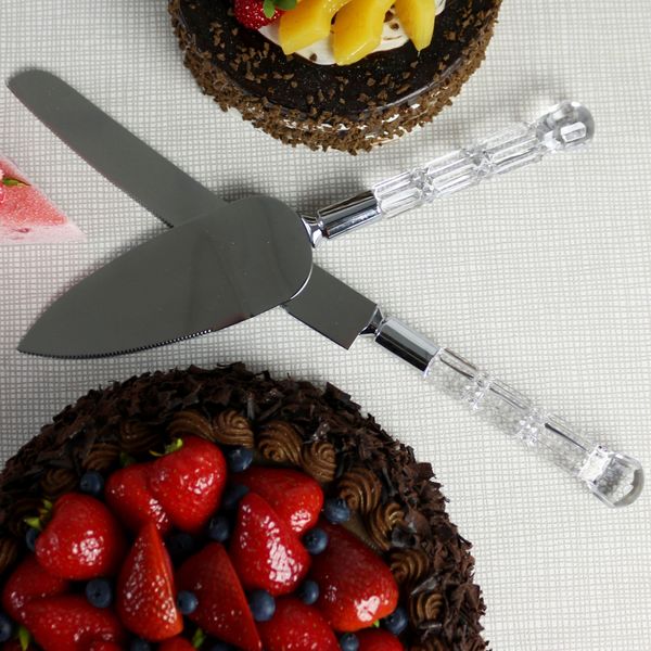 Cake Knife Set With Crystal Effect Handle 🇬🇧