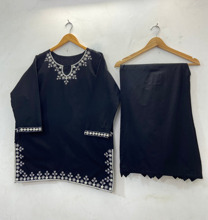 Casual Embroidered Co-Ord Set (Cotton Lawn) D-33