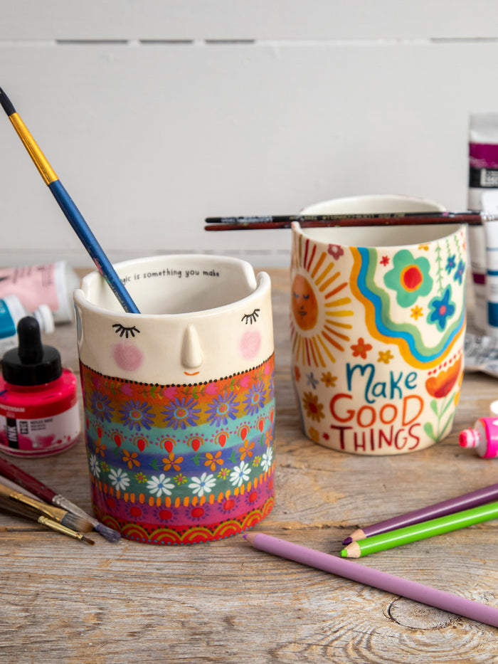 Ceramic Painter's Cup - Folk Lady-view 4