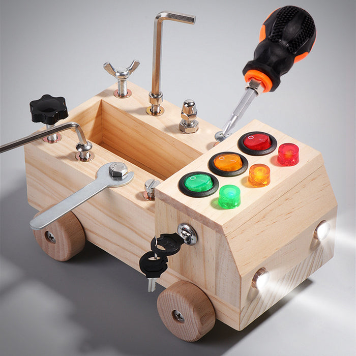 Children's Wooden Early Education Switch Screw Tool Car Educational Toy 🇨🇳