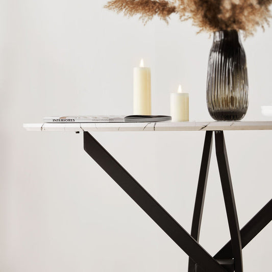 Clarris Marble Pattern Round Dining Table [for 4-6]