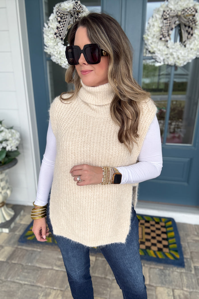 Cloud Nine Turtleneck Sweater Vest - B Social Boutique
