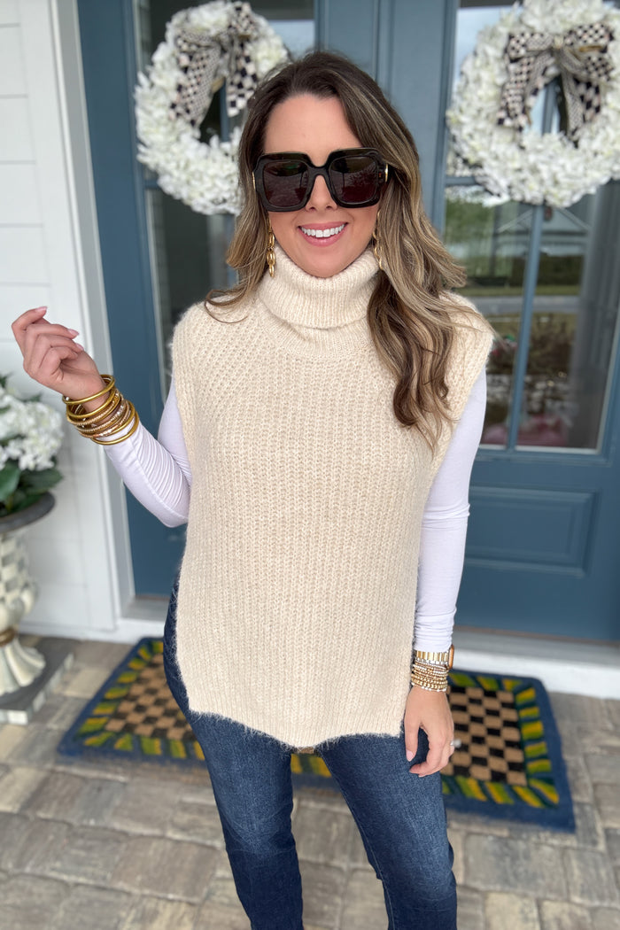 Cloud Nine Turtleneck Sweater Vest - B Social Boutique