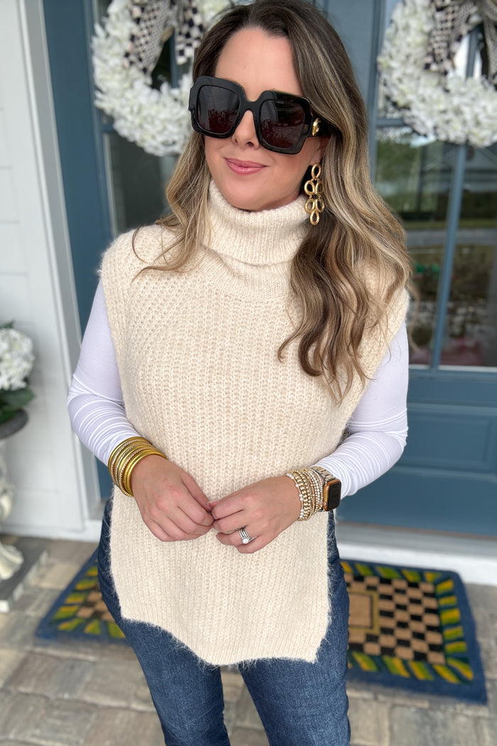 Cloud Nine Turtleneck Sweater Vest - B Social Boutique