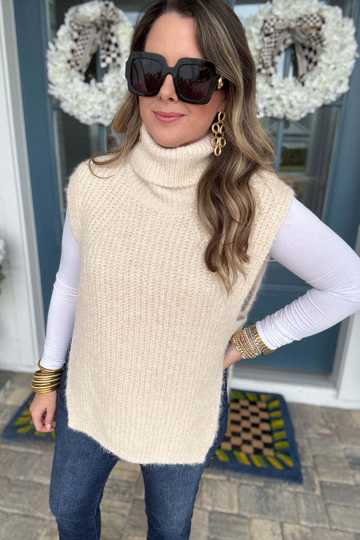 Cloud Nine Turtleneck Sweater Vest - B Social Boutique