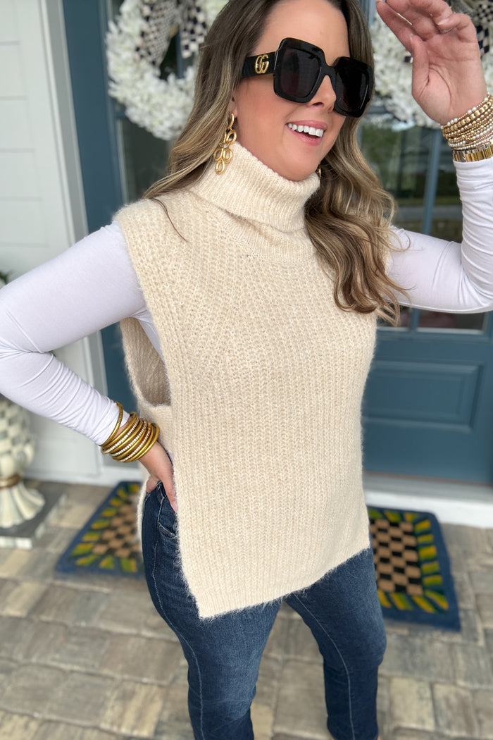 Cloud Nine Turtleneck Sweater Vest - B Social Boutique