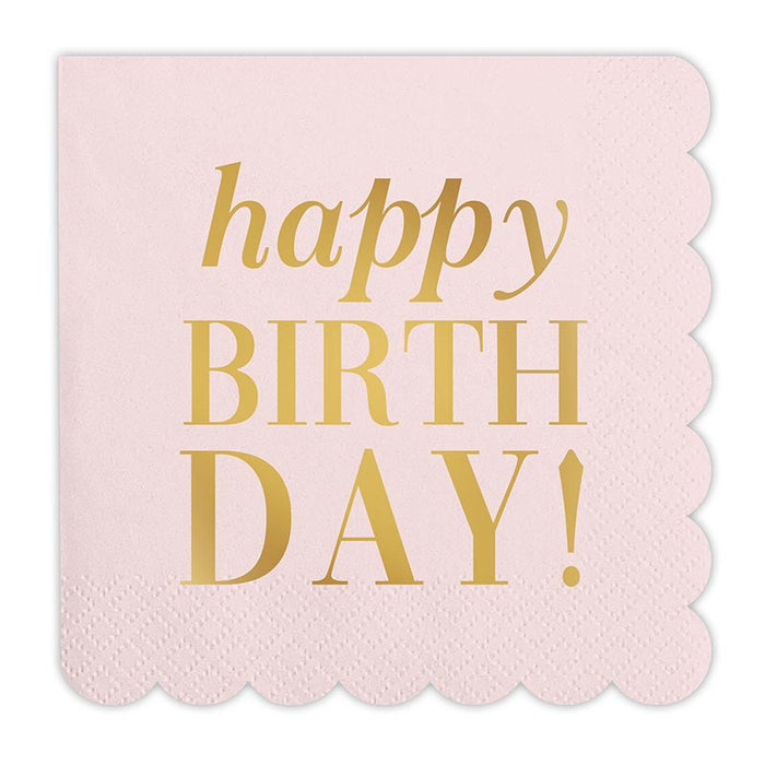 Happy Birthday (Gold on Pink)