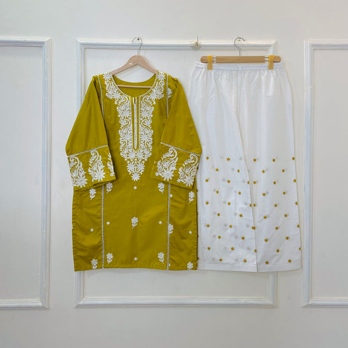 Contrasted Embroidered 2PC (Premium Cotton) D-346